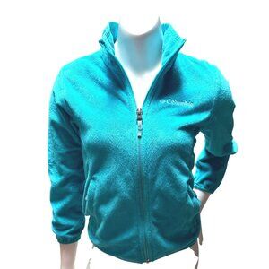 Columbia Juniors Womens Fleece Jacket Size S Full Zip Turquoise
